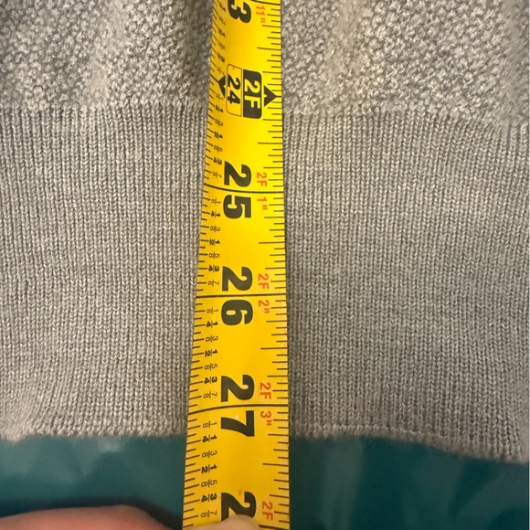 Allen Edmonds Merino Wool 1/4 Zip Sweater Gray XL 2XL Made in Italy Waffle Knit - Picture 9 of 13